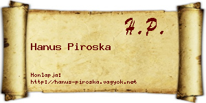 Hanus Piroska névjegykártya